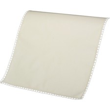 Cream Antimacassar Cotton Chair Back with Lace Trim