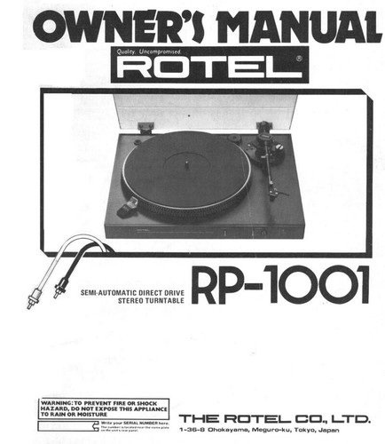 Rotel 1001 turntable owners - rp-1001,