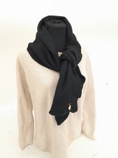 Elegant Moschino Black Wool Scarf Made in Italy Pre-Loved Accessories 