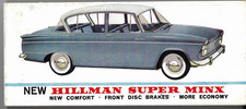 Hillman Super Minx Series II Saloon 1962-1963 UK Market Small Format Brochure