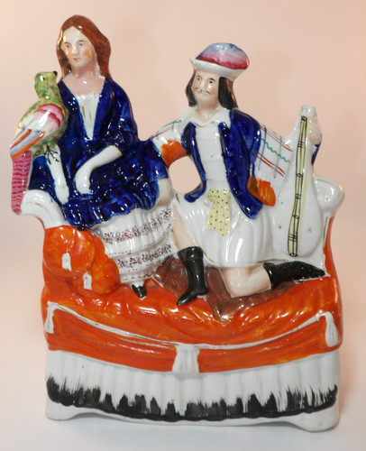 Antique staffordshire lute - antique,