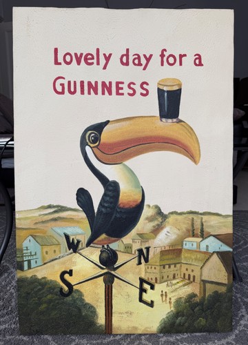 Hand painted guinness canvas - hand,