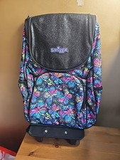 Smiggle Vivid Access Trolley Bag/backpack Butterfly Pattern Wheels And Handle