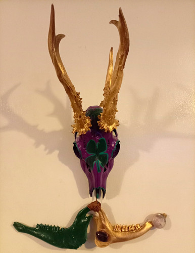 Multicolour deer skull - skull, with
