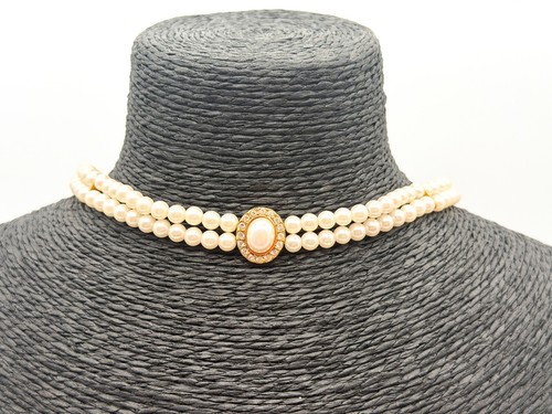 Vintage double strand faux - vintage,