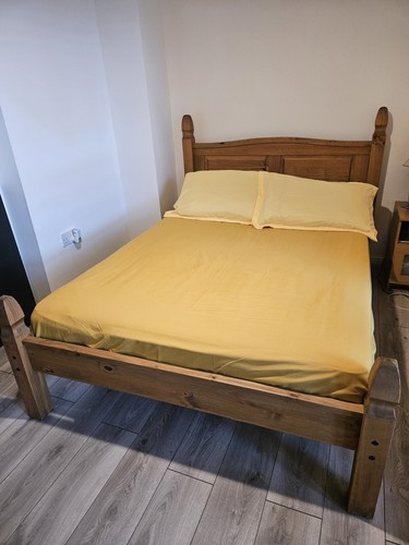 Solid oak double bed frame - solid,