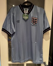  England World Cup Mexico 1986 3rd Shirt - Medium - Retro Score Draw 10 Lineker