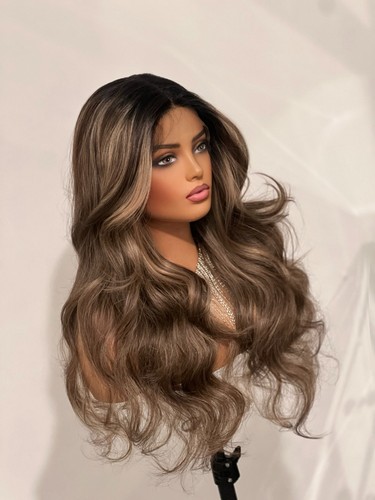 Brown blonde balayage glueless - brown,