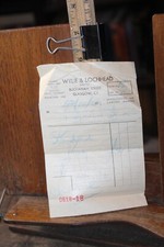 Vintage 1965 Receipt Wylie &