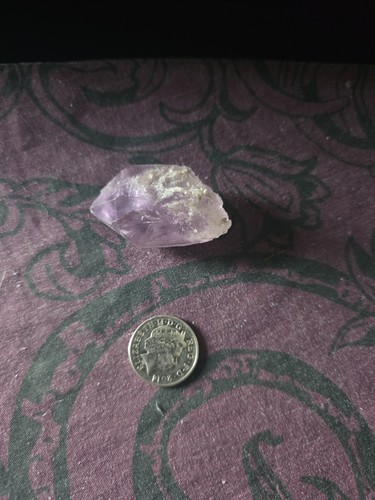 Rough amethyst quartz crystal - quartz,