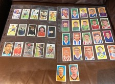 37 Barratts football cards from different eras includes Greaves, Moore & Banks.