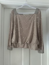 Forever Unique stone/beige Glitter top size 2- will fit size 10 to 14