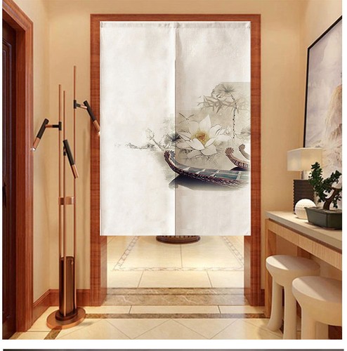 Chinese lotus floral door - chinese,