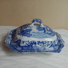 Vintage Spode Blue Italian Tureen Lidded Serving Dish large vegetable c1990