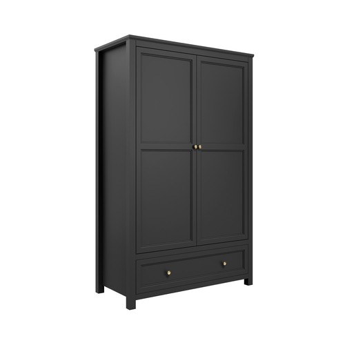 Ives black door wardrobe - black,