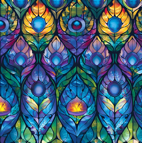 Stained glass peacock - glass,