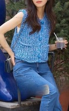 ZARA BLUE CHUNKY KNIT VEST