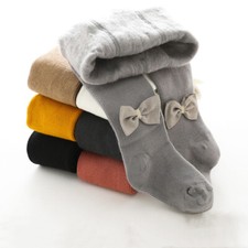 Baby Girl BOW TIGHTS Spanish Style Cotton Tights Winter Warm Thick 1 - 10 Years