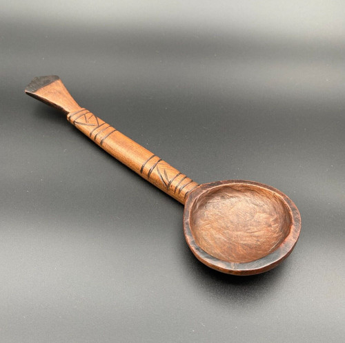 Wooden treen folk spoon - folk,