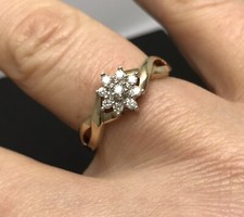 Diamond cluster ring solid 9ct