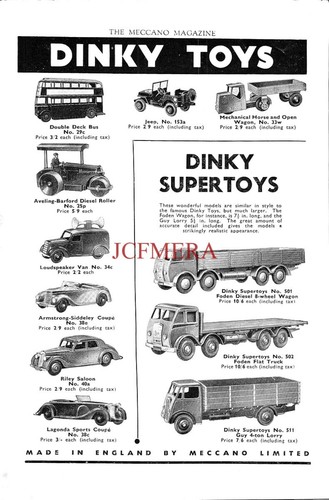 1950s dinky toys - toys, advert