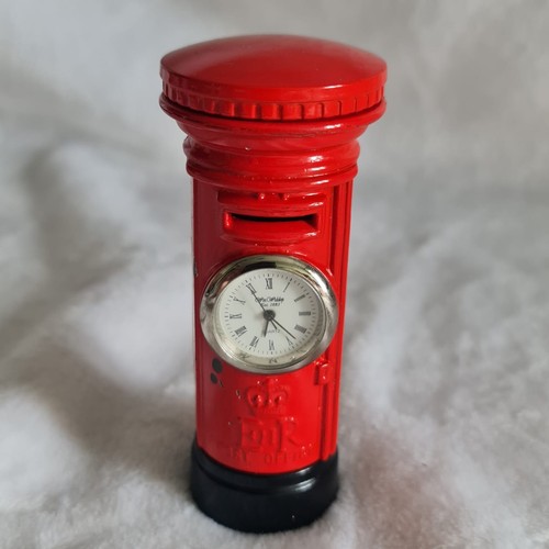 Red post office desk clock - office,