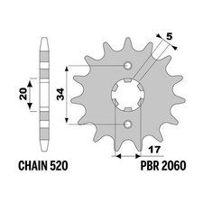 Sprocket PBR Z11 teeth step