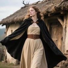 Thickened Velvet Hooded Cloak