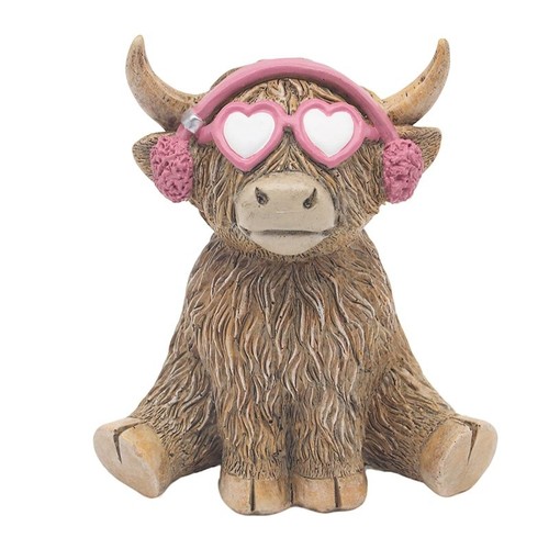 Highland cow pink ear moofs - cow,