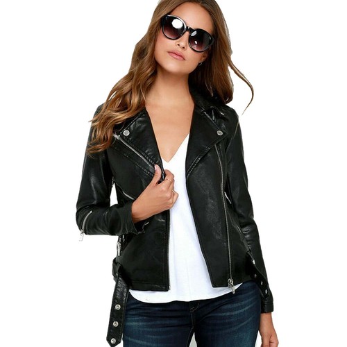 Womens lambskin black leather - womens,