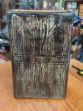 VINTAGE 1960s CELTIC POTTERY Newlyn glazed studio pottery "Medallion" Slab vase