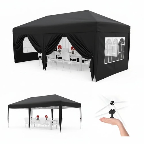 Large outdoor black gazebo - large,