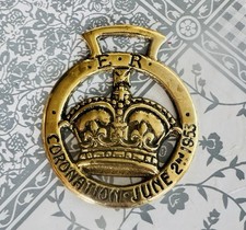 Queen Elizabeth E R Coronation June 2nd 1953 Horse Brass Commemorative Royal