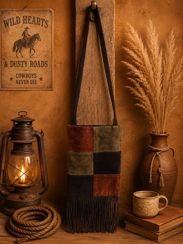 Vintage patchwork suede fringe - vintage,