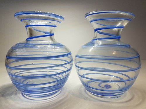 Pair beautiful clear glass - pair,