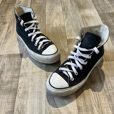 Converse Chuck Taylor All Star Black High Top Platform Trainers UK 6