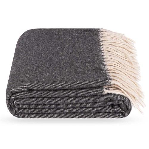 Solid dark grey throw - dark, blanket