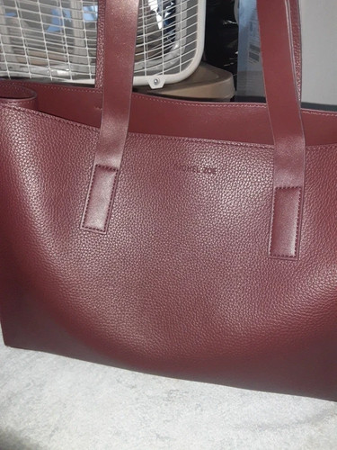 Burgundy red tote handbag - tote,