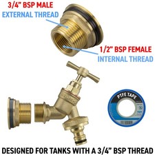 Brass Garden Tap Water Butt