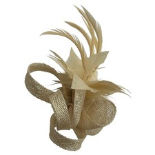 Small Fascinator Feather Flower Hair Clip Pin Party Wedding Royal Ascot Prom