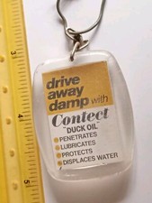 Vintage Old Keyring Car Motor Vehicles CONTECT Duck Oil Lubricants Servicing 