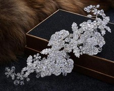 Floral Wedding Hair Vine Crystal Bridal Dress Accessories Rhinestone Headband