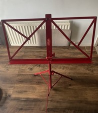 Red Folding Music Stand Adjustable Height Book Holder