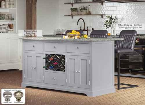 Grey kitchen island with - grey,