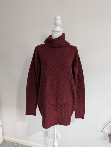 Ladies cowl neck burgundy - , long