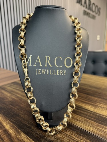9ct gold belcher chain - gold, 26.75"