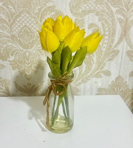 Clear glass cylinder flower - cylinder,