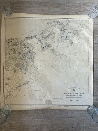 Vintage admiralty chart hong - chart,