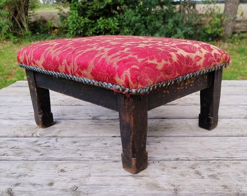 Antique rustic footstool - rustic, with