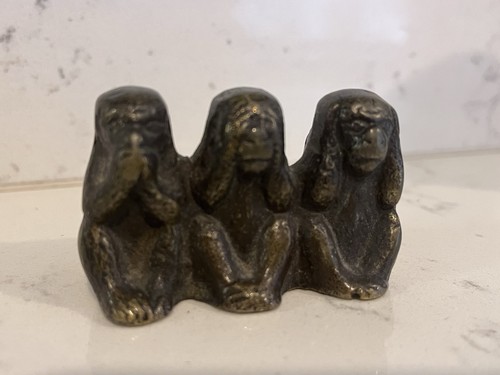 Vintage solid brass monkeys - brass,